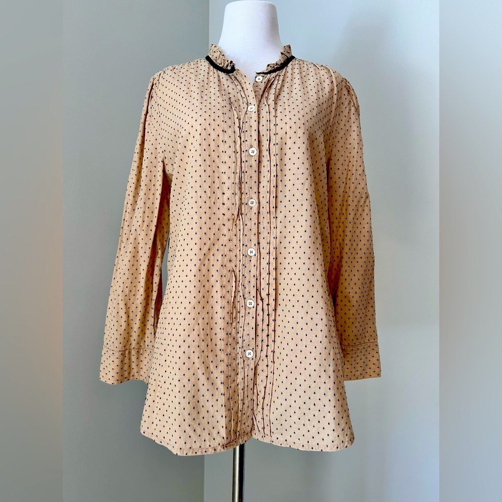 JUICY COUTURE Size large women’s polkadot blouse.
